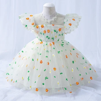 2021 Bežné Roztomilý Tutu Šaty 1. Narodeniny Šaty Pre Baby Girl Dress Viacvrstvových Oka Strany Princezná Šaty 3-24 Mesiac Oblečenie