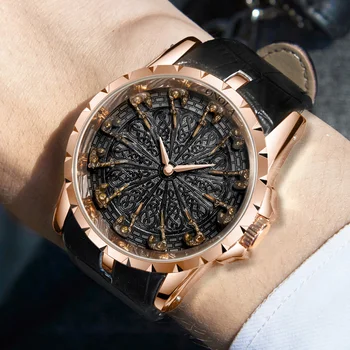 ONOLA značky jedinečný quartz hodinky pánske 2021 luxusné rose gold kožené hodinky módne bežné nepremokavé