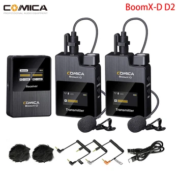 Comica BoomX-D D2 2.4 G Digitálne Bezdrôtové Lavalier Mikrofón Systém Mini Klope Mic Klip-na Mikrofón Boom XD pre Fotoaparáty digitálnych zrkadloviek