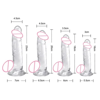 Transparentné, Veľké umelé penisy Análny Plug Sexuálne Hračky pre Ženy Muži Ženy Masturbator Muž Skutočný Penis Silné prísavky Stroj Sex Shop