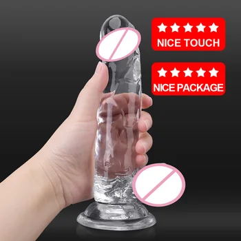 Transparentné, Veľké umelé penisy Análny Plug Sexuálne Hračky pre Ženy Muži Ženy Masturbator Muž Skutočný Penis Silné prísavky Stroj Sex Shop