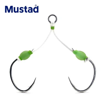 Mustad J-ASSIST3 svetelný Dvojitým Ostnatým String Ocele Pomôcť Prípravok Háčik Rybárske Háku
