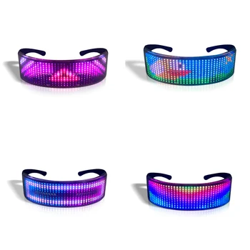 Magic Bluetooth Led Okuliare pre Strán APP Riadenie Svetelné Okuliare, USB Nabíjanie DIY Rýchly Flash LED Displej Halloween Dekorácie
