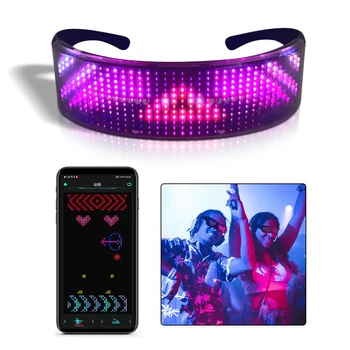 Magic Bluetooth Led Okuliare pre Strán APP Riadenie Svetelné Okuliare, USB Nabíjanie DIY Rýchly Flash LED Displej Halloween Dekorácie
