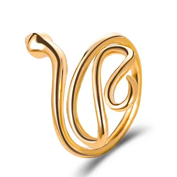 Ročníka Zlatého Hada Prstene pre Ženy Šperky Strieborný Prsteň Dámy Jednoduché Módy Ženské Kruhy Jednoduché Nastavenie snubný Prsteň Ženy