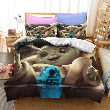 Disney Baby Yoda posteľná bielizeň Nastaviť Perinu a Vankúš Plnej Veľkosti Posteľ Nastaviť Cumlík Nastaviť na posteľná bielizeň