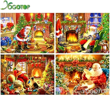 Plný Vrták Mozaiky Diamond Maľovanie 5D Santa Claus Nový Príchod Diy Diamond Výšivky, Vianočné Dekorácie Pre Domov Strom YY2272