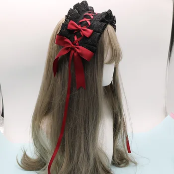 Japonský Mäkké Dievča Loli Hairband Čipky Vlásenky Lolitas Sladké Hairband Luk Kc Headdress Roztomilé Anime Cosplay Lolita Vlasy Príslušenstvo