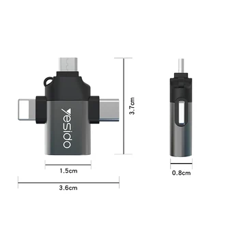 3-v-1 Typ-C Micro USB OTG Adaptér Pre Android Huawei IPhone USB 3.0, Prenos Dát Prevodníky Pre Tablet Pevného Disku Telefón