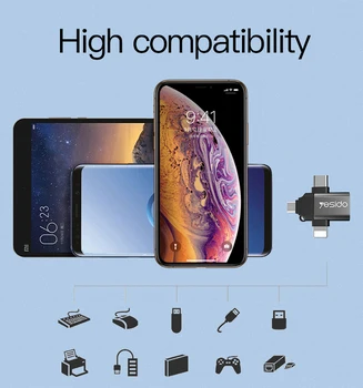 3-v-1 Typ-C Micro USB OTG Adaptér Pre Android Huawei IPhone USB 3.0, Prenos Dát Prevodníky Pre Tablet Pevného Disku Telefón