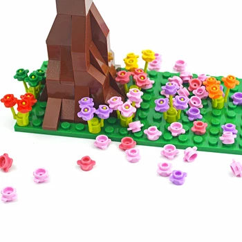 Kvety Stavebné Bloky DIY Tehly Rastlín Floret Trávy Vzdelávacie Montáž Konštrukcie Hračka pre deti Veľkosti Kompatibilné leduo
