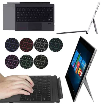 Bluetooth Klávesnica Pre Microsoft Surface Pro 3 4 2017 6 Magnetické 7-Farebný Podsvietený teclado Clavier Kry Prst Board Klávesnica