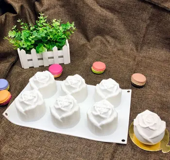 Kvitnú Ruže Silikónové Tortu Formy 3D Kvet Fondant Formy Cupcake Želé Cukríky, Čokoládové Dekorácie Pečenie Nástroj Formy