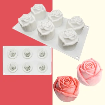 Kvitnú Ruže Silikónové Tortu Formy 3D Kvet Fondant Formy Cupcake Želé Cukríky, Čokoládové Dekorácie Pečenie Nástroj Formy