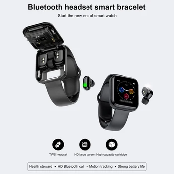 Smart Hodinky X5 TWS Náhlavnej súpravy Bluetooth Bezdrôtové Slúchadlá Dva v jednom 1.54 palcový Hovor, Hudba, Šport Kapela Smartwatch Pre Android IOS