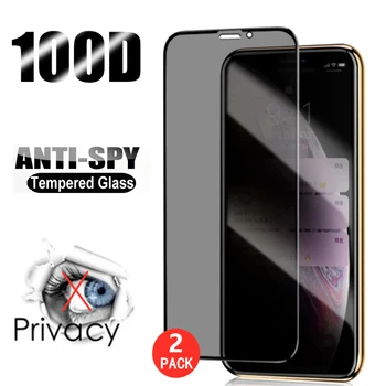 100D Anti-Spy Peep ochrany Osobných údajov Tvrdeného Skla pre IPhone 11 Pro Max XS XR X SE 2020 Screen Protector IPhone 12 Pro Max 7 8 6 Plus