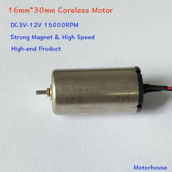 1630 Micro 16 mm*30 mm 5-Pól Veľké Coreless DC Motor 6-12V 15000RPM Vysoké Otáčky Motora DIY Tetovanie Stroj