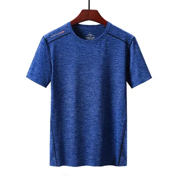 T-shirt mužov 7XL 8XL lete nové Solid color rýchloschnúci Krátky rukáv t-košele mens Beží Hore úsek Fitness bežné tričko 2018