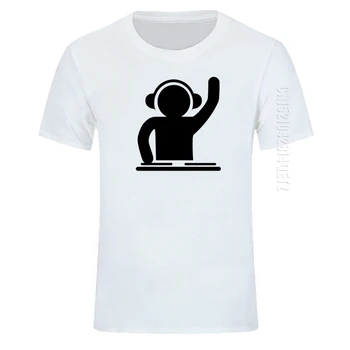 Muž, T Košele DJ Gramofón, Techno Hudby Klub Slúchadlá Posádky Krku Bavlna Topy T-Shirt Pre Mužov Tee Košele Plus Veľkosť Oblečenie