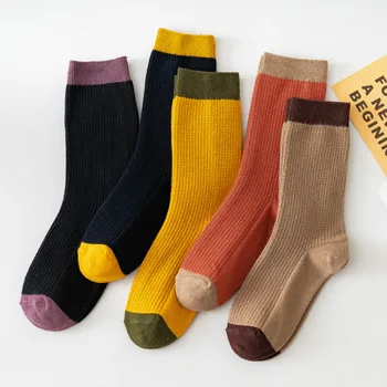 2021 Čistá Farebná Jar Žien Trubice Ponožky Japonský Bavlnené Ponožky Farby Zodpovedajúce Módne Lesa dámske Ponožky Škole Štýl Ponožky