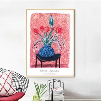 David Hockney umenie: maľba, abstraktné umenie, dekorácie, Fujiyama kvet série, antického umenia plagátu, obývacia izba umelecké dekorácie