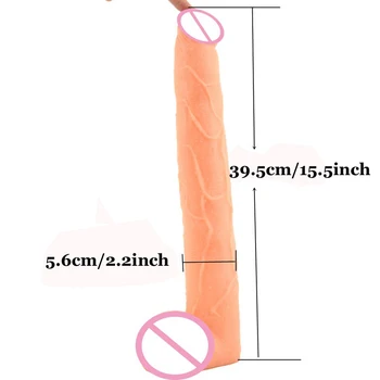 15.5 palcový super dlhé a husté análne dildo Veľký péro kôň obrovský penis realistického sexuálne hračky pre ženy pošvy stimuláciu análneho plnené