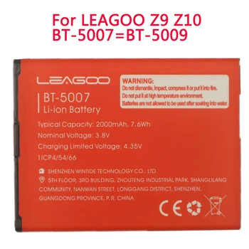 Originálne Kvalitné Batérie 2000mAh Pre LEAGOO Z9 Z10 BT-5007&BT-5009 Batterie kontakty batérie