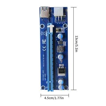 VER006C PCI-E Stúpačky Karty ver 006C PCIE 1X až 16X Extender 60 CM USB 3.0 Kábel SATA do 6Pin Kábel Napájania pre grafický procesor (GPU Ťažba