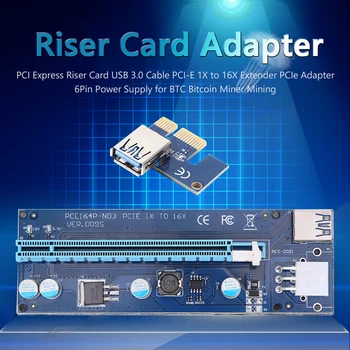 60 cm PCI-E Stúpačky PCI Express 1x až 16x Video Karta Pre BTC banské Banské Karty Extender Kábel SATA 15 kolí k 6PIN USB3.0 Napájací Kábel