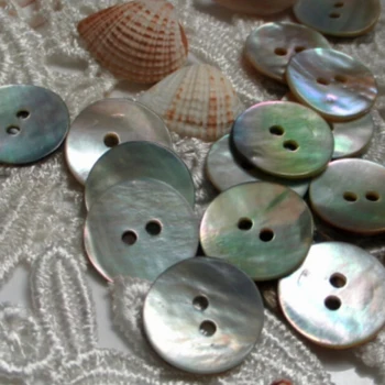 100ks Prírodná perleť Kolo Shell 2 Otvory Šitie Tlačidlá 10 mm umenie a remeslá