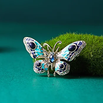 Vintage Farebný Motýľ, Brošne Crystal Kamienkami Kovové Smalt Kolíky Lietania Hmyzu Zvierat Brošňa Oblečenie, Šperky, Darčeky