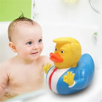 Detská Kúpeľ Hračky Americký Prezident Trump Zábavné Gumená Kačička Zvuk Pískacie Bathly Sprcha Waterfloating Žltá Kačička Detí, hračky