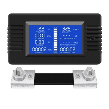 DC Multifunkčný Battery Monitor Meter LCD Displej Digitálny Prúd Napätie Solárneho Napájania Multimeter Ammeter Voltmeter(Všeobecne