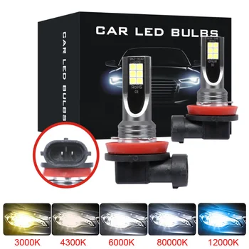 2 ks Mini Auto Svetlometu Žiarovky LED Lampa 3030 Čip H4 H7 H11 H8 H9 9006 HB4 H1 9005 HB3 12000LM Auto Hmlové Svetlá 6000K 4300K