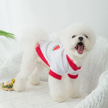 Ovocie T-shirt Psie Oblečenie Cartoon pre Psov, Oblečenie pre Pet Oblečenie Priedušná Roztomilý Jar Leto Bavlna Yorkies Biely Chlapec Mascotas