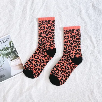 Štýl Značky Osobnosti Leopard Ulici Kvet Kreslených Happy Zime Teplé Ponožky, Zábavné Lady Kawaii Bavlna Ženy Muži Roztomilý Krátke Ponožky