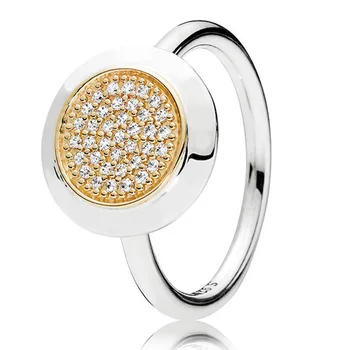 Nové 925 Sterling Silver Ring Červená v tvare Srdca Crystal You & Me Podpis Dva-tón Podpis Krúžok Pre Ženy Darček Módne Šperky