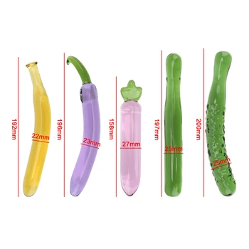 Baklažán Dilda Ovocia, Zeleniny Análny Plug Umelý penis Sklenené Korálky Zadok Plug Banán Dildo Sexuálne Hračky pre Mužov, Ženy