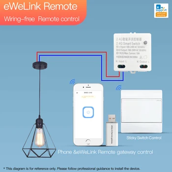 100V 240V EWeLink DIY Smart Wireless Remote Control Switch, Smart Home Svetlo Modul Pracovať S Alexa Domovská stránka Google Smart Home