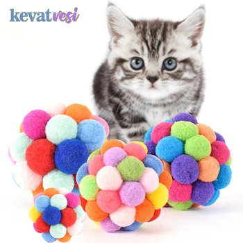 Farebne Cat Hračka Rainbow Plyšové Hračky pre Mačky Interaktívne Produkty Pet Mačiatko Žuvanie Poškriabaniu Loptu Školenia domáce zvieratá