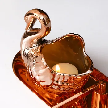 Domáce Dekorácie Príslušenstvo Nordic Light Luxusné Swan Šperky Box, Keramické Ozdoby, Dekorácie Plavidlá Darček Stola Dekor Figúrka