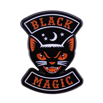 2021 Kolíky - Gotický Black Magic Cat Klopě Pin Odznak Pohanské Čiar Brošňa Moon Star Čarodejnice Šperky