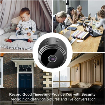 1080P HD A9 WiFi Mini Kamera, Bezdrôtové IP Security Cam Videokamera APLIKÁCIU Vzdialená Kontrola Smart Home monitoring P2P Akciu, Fotoaparát