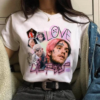 Bežné Lil Peep Streetwear Harajuku T-Shirt Hip Hop Rapper Vytlačený t shirt Top Soft Nadrozmerné Bavlna Tee Žena/Muž