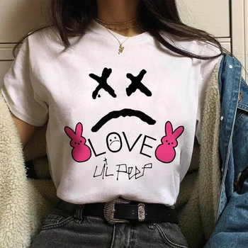 Bežné Lil Peep Streetwear Harajuku T-Shirt Hip Hop Rapper Vytlačený t shirt Top Soft Nadrozmerné Bavlna Tee Žena/Muž