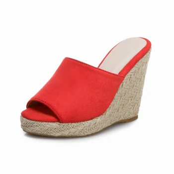 Dámske topánky 2021 príležitostné letné sandále na platforme vysoké podpätky papuče dámy zaklínit módne otvorené prst Roman dámske sandále