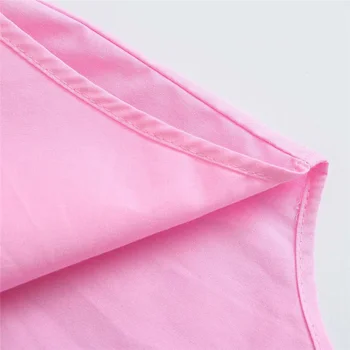 Vintage pevné ružové bežné woemn je blúzka lete 2021 Single-breasted rovno tričko pre lady Streetwear módy blúzky, žena