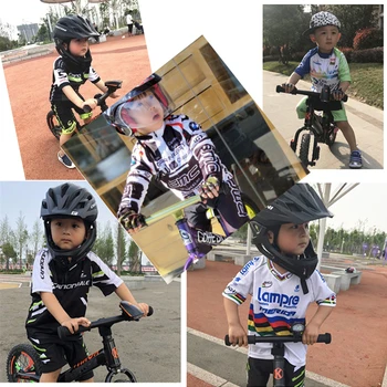 Dieťa Cyklistika Jersey Šortky Nastaviť Deti Geometrické Vzory Cyklistické Oblečenie Chlapci V Lete Požičovňa Nosenie Maillot Ciclismo Hombre Largo