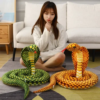 1PC 110-300 Simulované Hady Plyšové Hračky Obrie Boa Cobra Dlho Plnené Had Plushie Vankúš Deti Chlapcov Darček Domáce Dekorácie