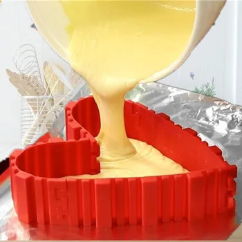 4 Ks Splicable Silikónové Tortu Formy na Kuchynské Zmes na Pečenie Formy DIY Vajcia Omeleta Dezert Pečenie Pan Zdobenie Nástroje